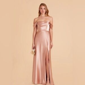 Birdy Grey Mia Shiny Satin Convertible Dress – Rose Gold – Size Large